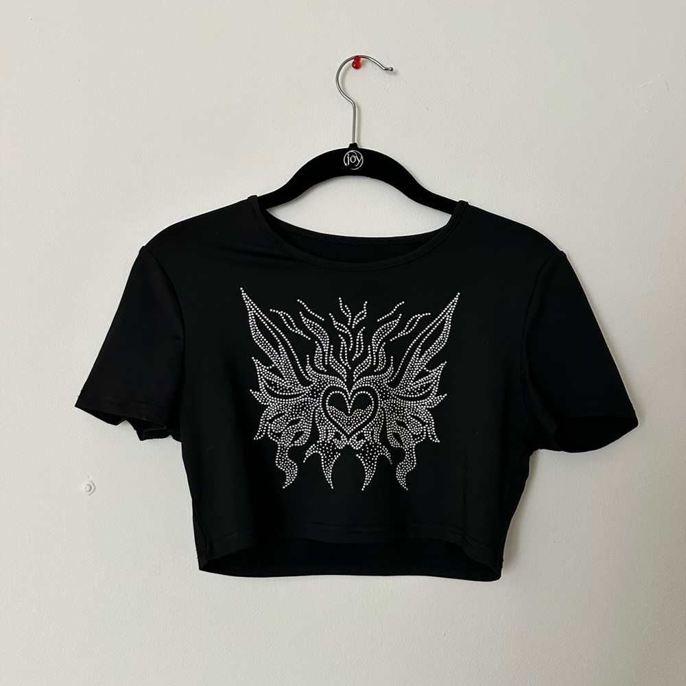 Y2K BEDAZZLED CROP TOP